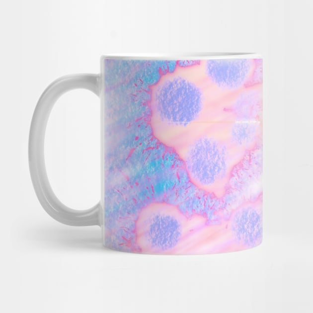 Blue dots pink splash orange bacterium by Flor Volcanica